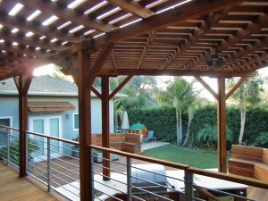 wooden pergola refinished by Teak Master