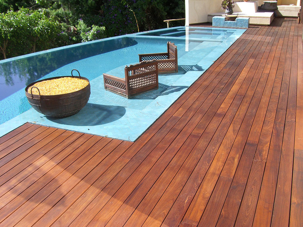 refinished ipe deck with pool