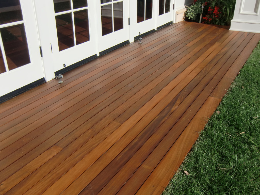 Ipe deck recently refinished by Teak Master