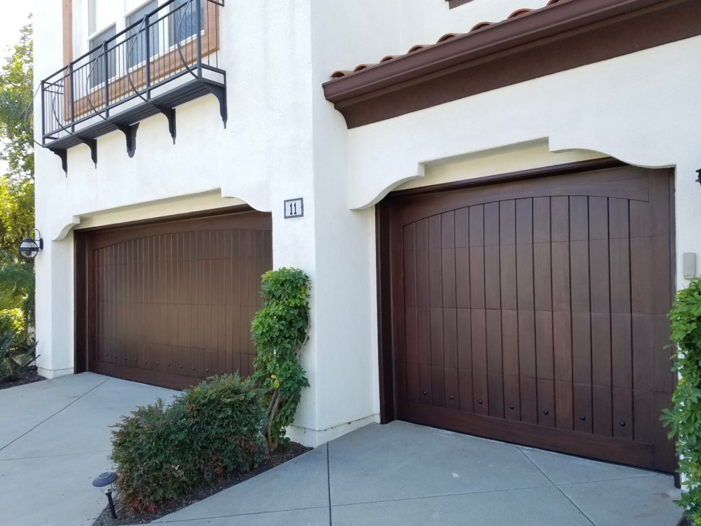 wooden garage doors refinished by Teak Master