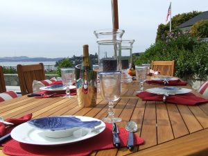 Fancy Outdoor Dining Set Up for Fourth of July