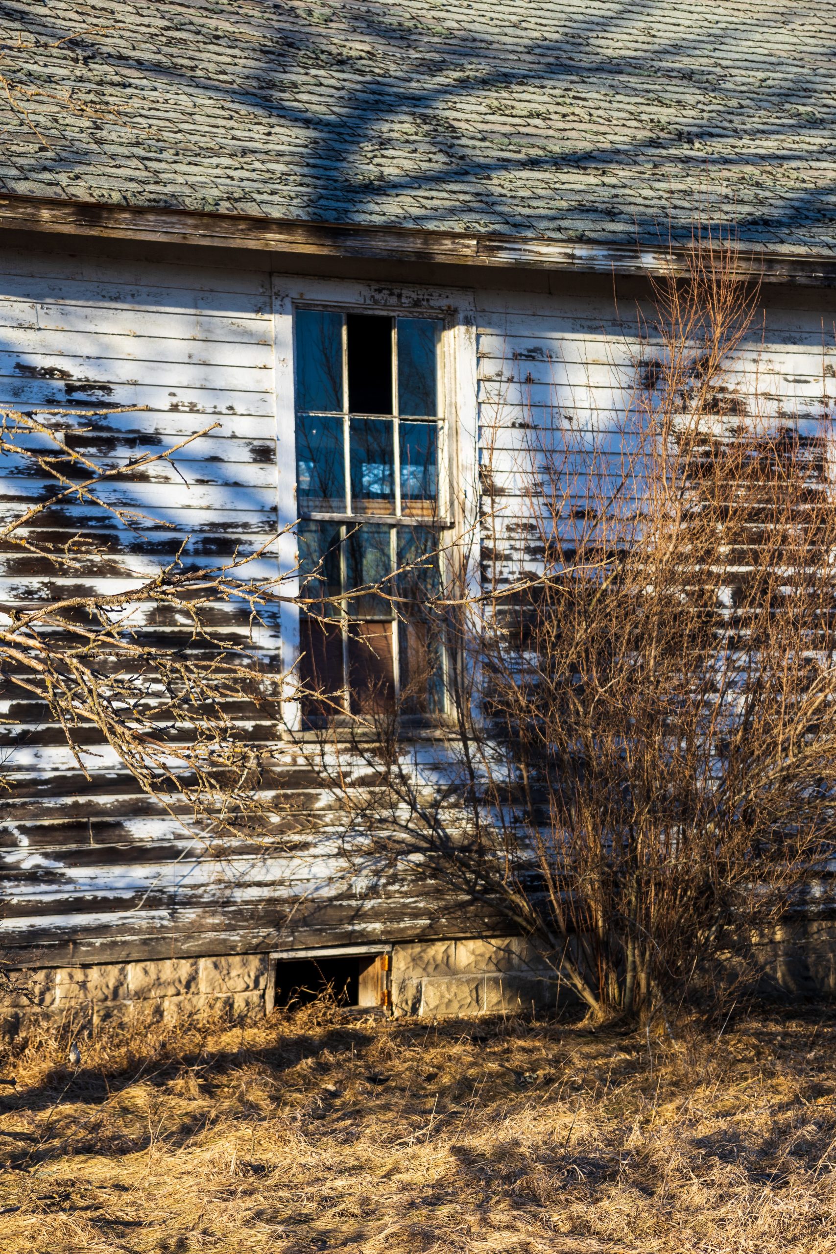 Abandoned House in Need of Exterior Wood Siding Restoration