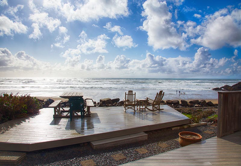 Mahogany Wood Deck on a California Beach