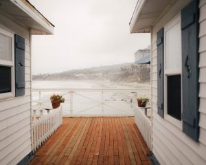 A wooden deck in Los Angeles in need of restoration