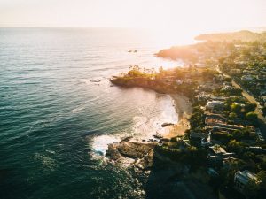 overlook view of the beach on a scenic drive in orange county, california