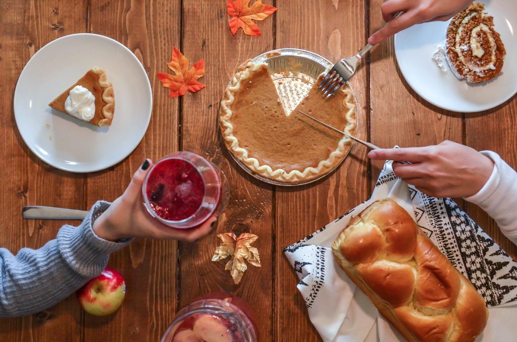 thanksgiving dinner set on a table