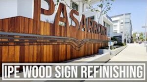 Ipe wood sign refinished by Teak Master