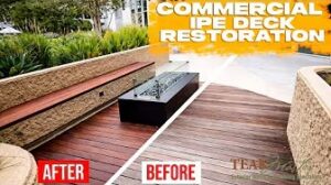 Commercial ipe deck restoration project video