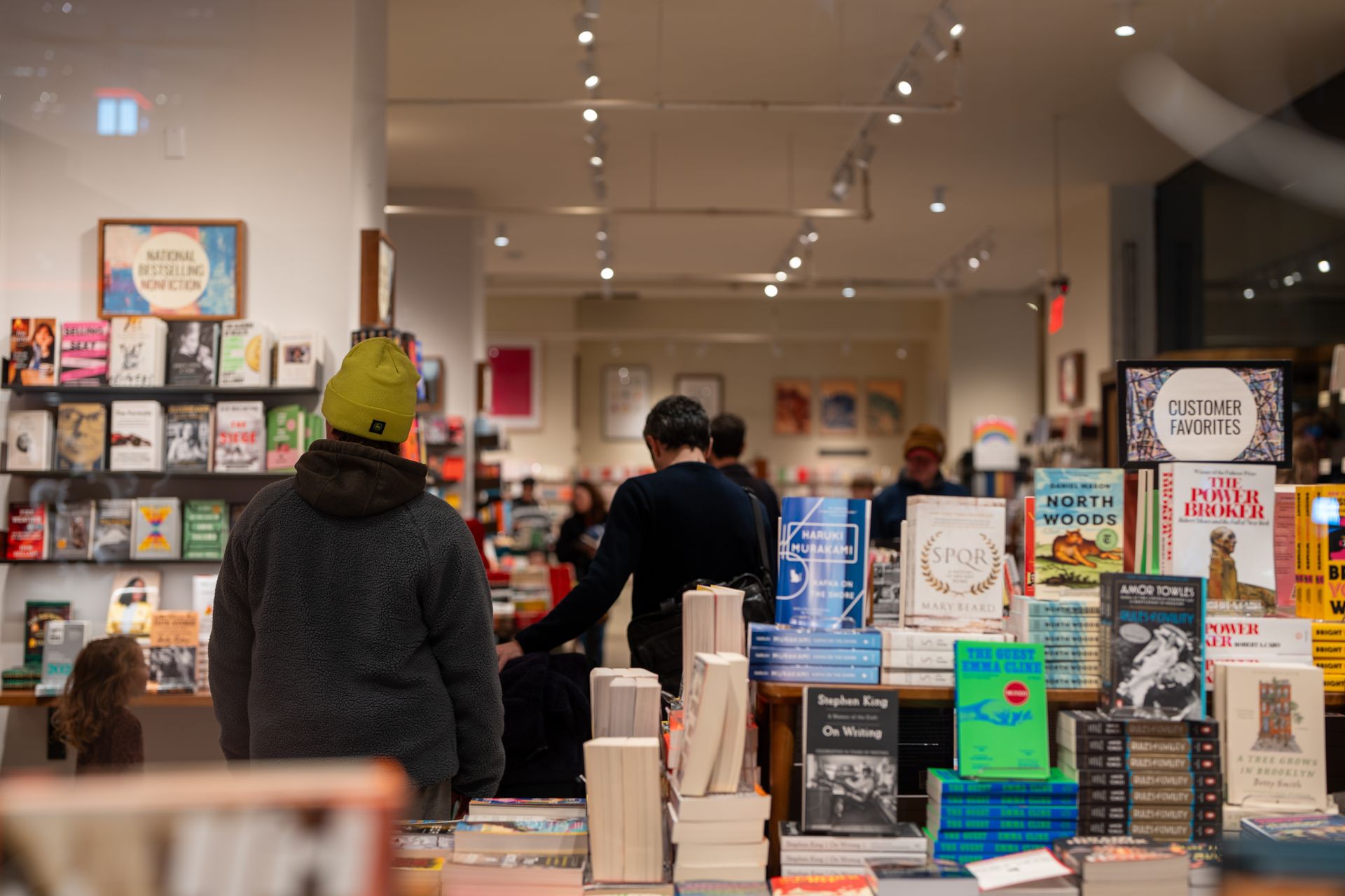 Customers browsing a book store